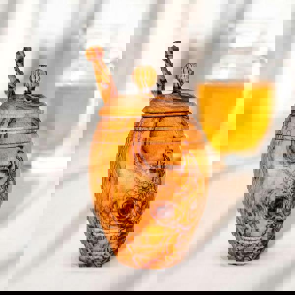 Bee Sweet – Olive Wood Honey Pot & Dipper