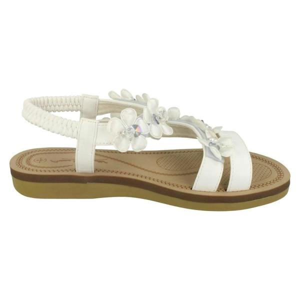 Anne Michelle Ladies Anne Michelle Flower Trim Sandals
