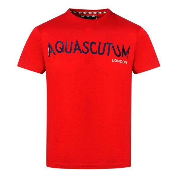 Aquascutum Distorted Logo T-Shirt - Red