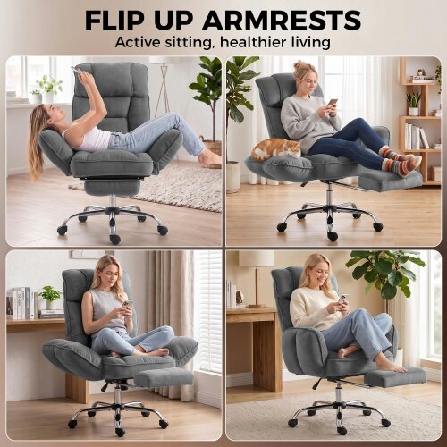 HOMCOM Executive Office Chair Height Adjustable, Dark Grey