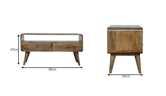 Artisan Furniture Curved Grey Washed Media Unit