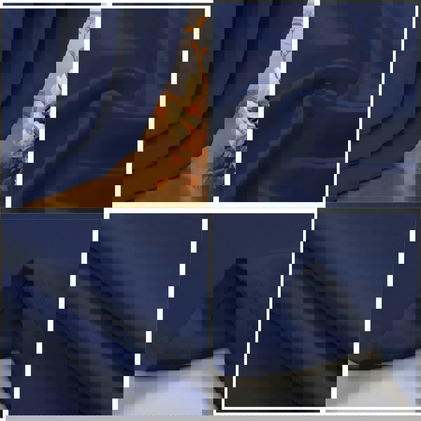Midnight Blackout Curtains - Navy Blue Thermal Eyelet - 46 x 63 Drop - 2 Panel Image 2
