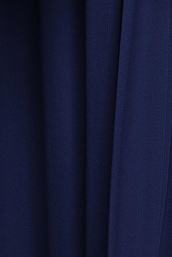Wrap Back With Front Slit Chiffon Maxi Dress - Navy Blue DR2800P