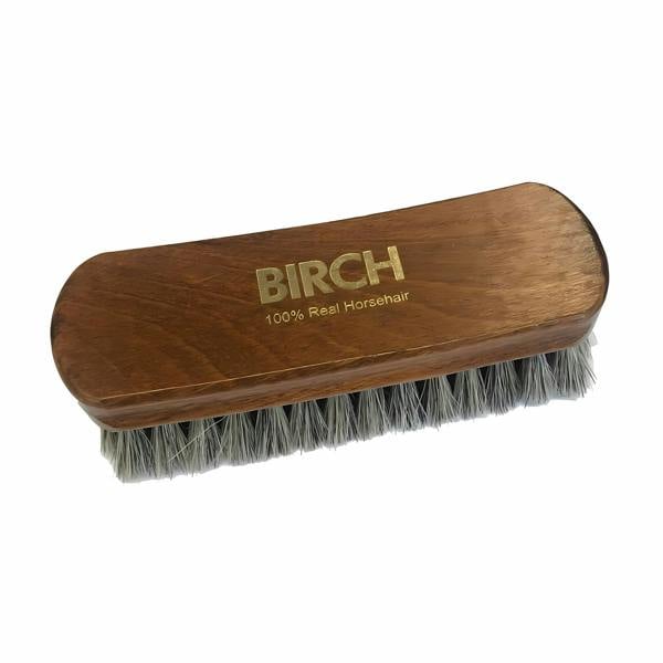 BIRCH Horsehair Brush Medium - For Boot and Shoe Polish Application 15cm