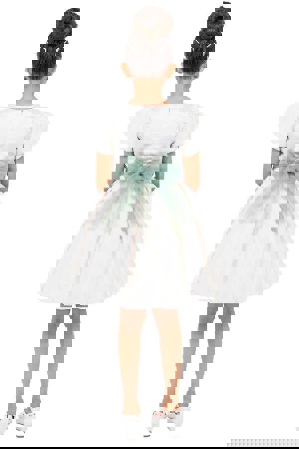 rear design and bow on dress