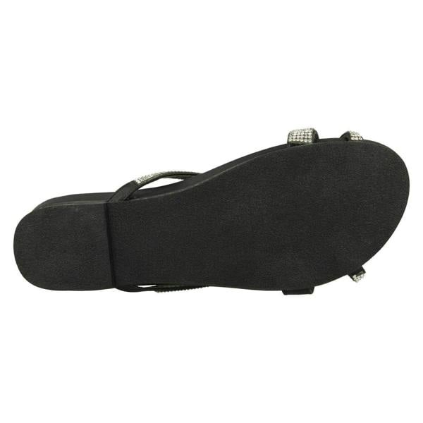 Spot On Ladies Spot On Diamante Flat Sandals