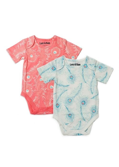 Lucy & Sam Peacock Two Pack Bodysuits