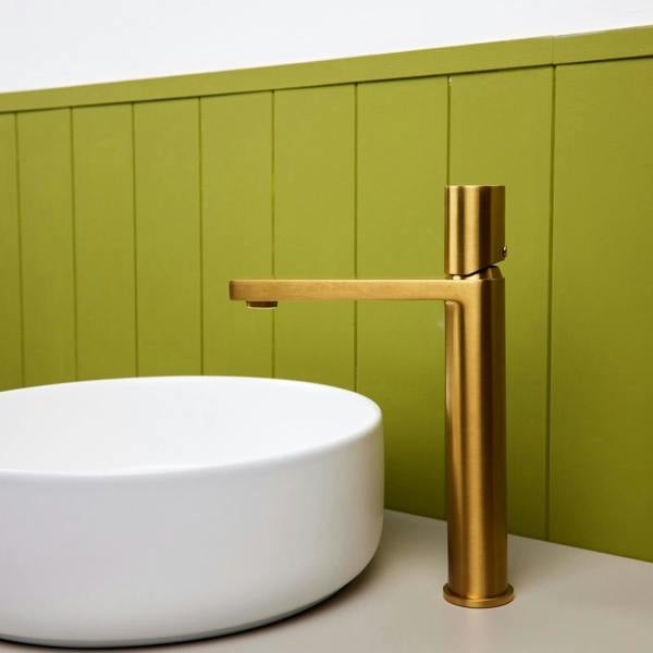 Flode Limingen | High Rise Mono Basin Mixer Tap | Brushed Gold