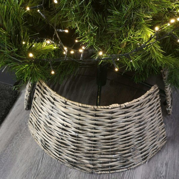 Samuel Alexander 40/58cm Samuel Alexander KD Willow Christmas Tree Skirt Wicker Rattan- Medium Natural