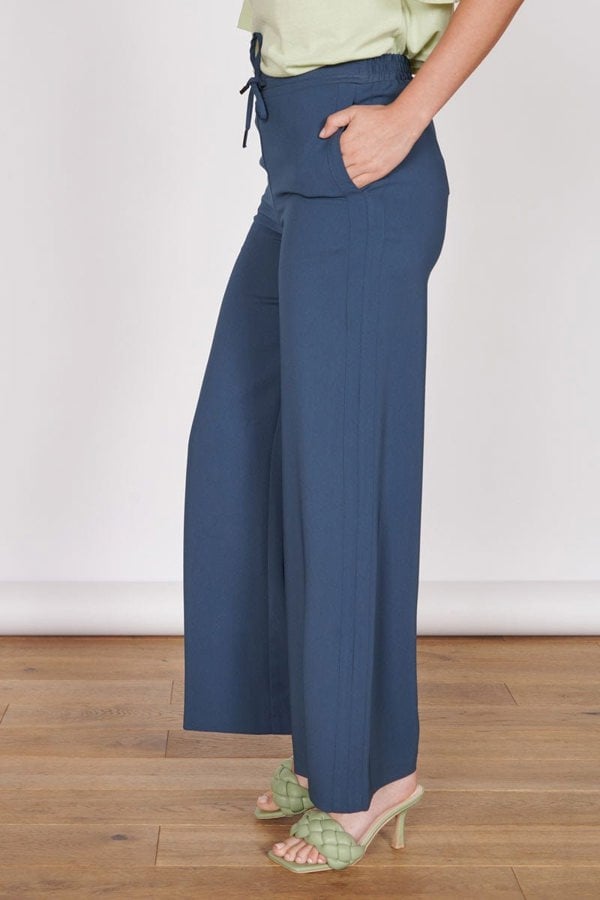Jeetly.comLena Navy Wide Leg TrousersTrousers