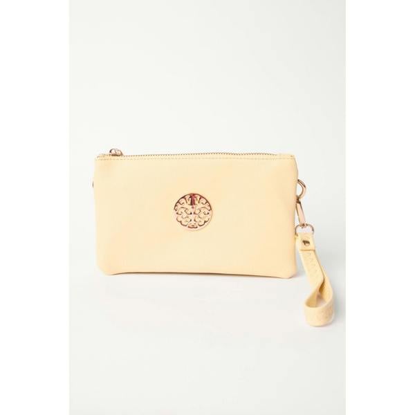 Blue Vanilla Detailed Zip Up Purse With Detachable Strap