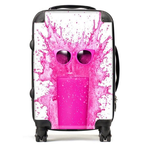 Warren Reed Pink Splashart Glass Suitcase