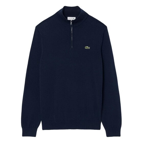 Lacoste AH1980 Quarter Zip Cotton Knit - Navy