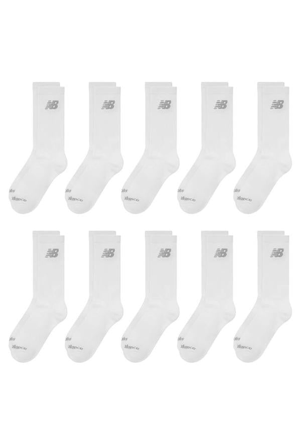 New Balance 10-Pack Cushioned Crew Socks - White