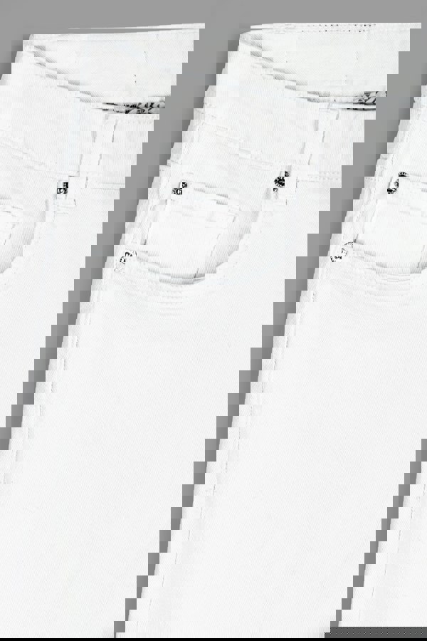 ENORSIA Men's White Slim Fit Essential Stretch Jeans