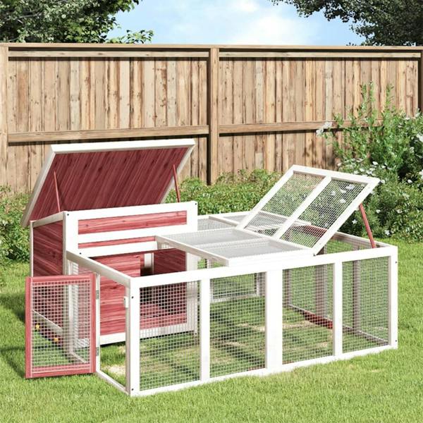 Berkfield Rabbit Hutch Mocha 144x123x67.5 cm Solid Wood Pine