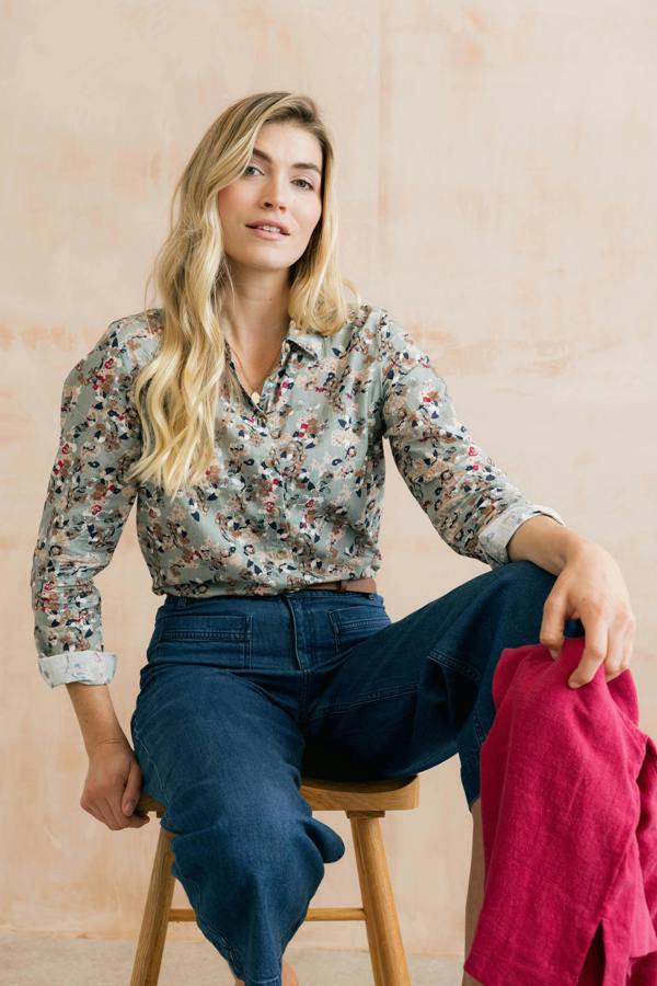 Patsy Organic Ditsy Shirt Ocean