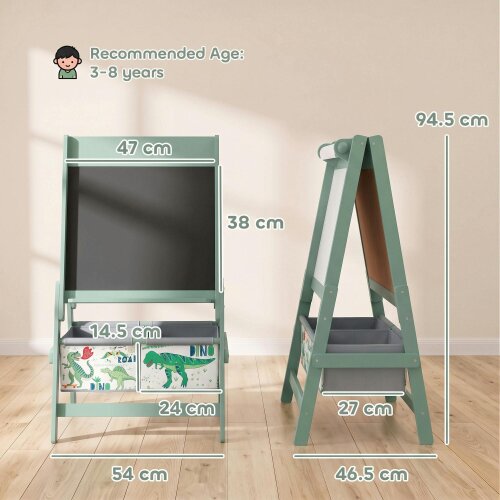 AIYAPLAY Art Easel for Kids 3 in 1 Double Sided Kids Easel with Storage