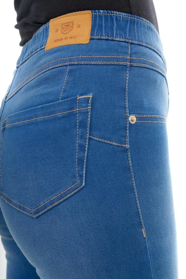 Smart Living Women's Stylish  Sculpt Pull On Jeggings with Pockets - Trendy & Comfy - Bromo Blue