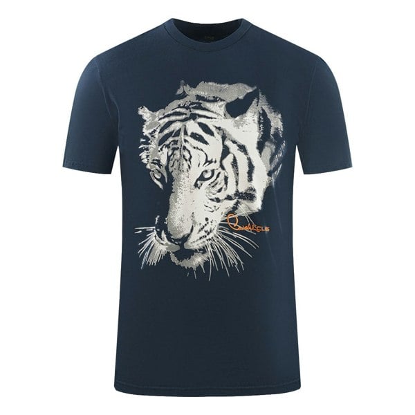 Cavalli Class Large Tiger Logo T-Shirt - Navy Blue