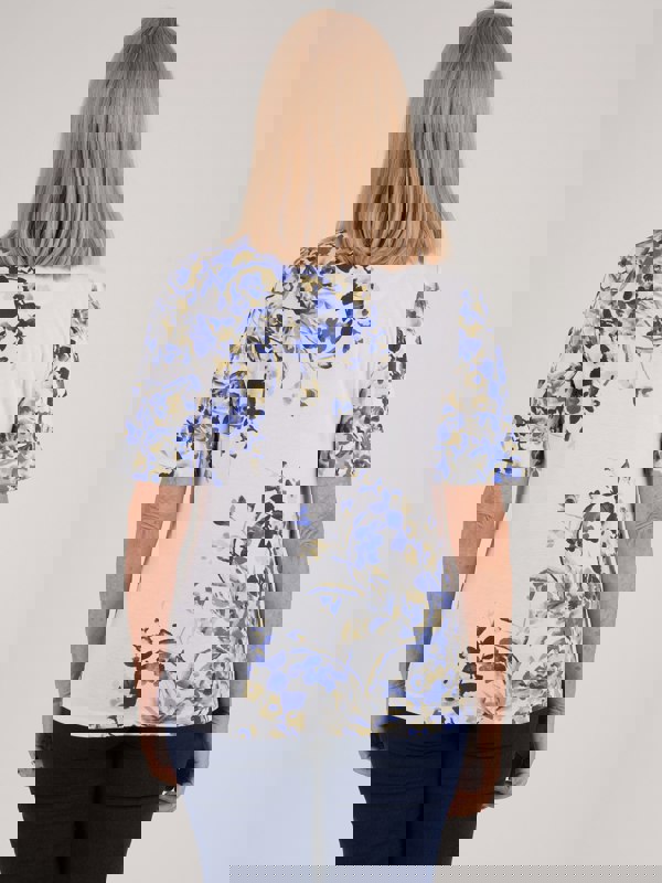 TIGI-Wear Floral Placement Print Top