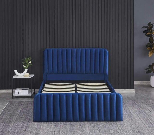 Kosy Koala Ottoman Storage Bed blue 4ft Double velvet bed gas lift up Storage Bed bedroom furniture