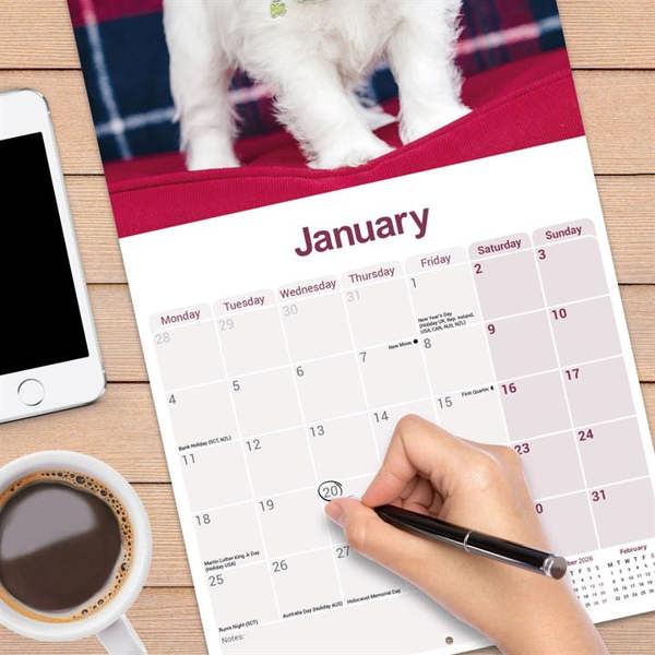 West Highland White Terrier Calendar 2027, Wall Calendars, Month To View, Dogs, Gift