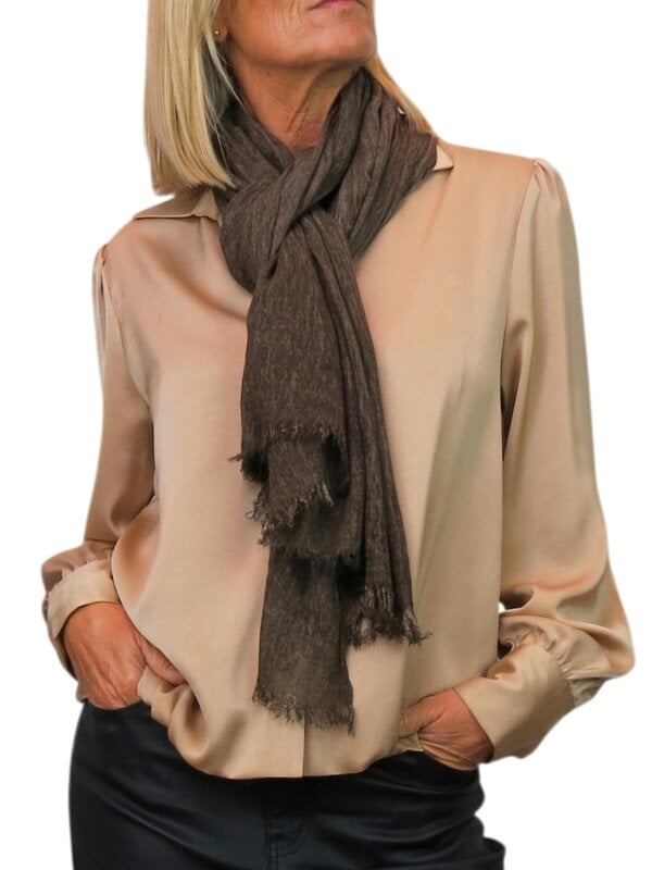 Paulo Due Lightweight Two Tone Crinkle Shawl Scarf