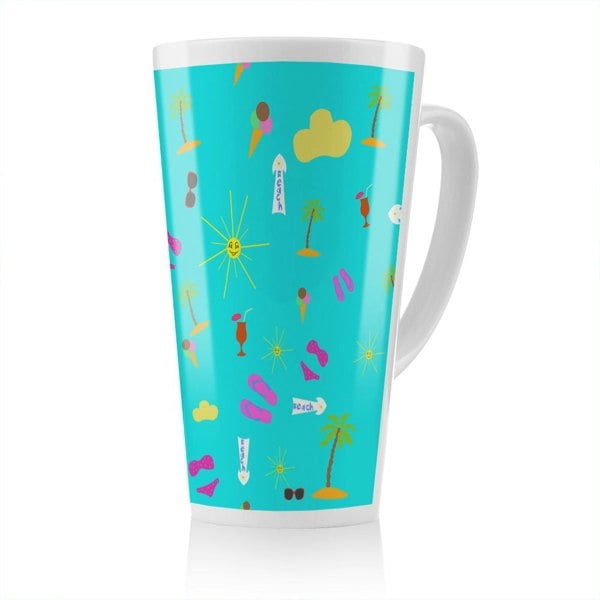 Benjamin Tate Design Beach Cartoons Latte Mug