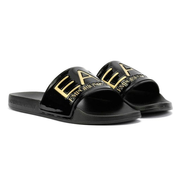 EA7 Water Sports Men's Black/Gold Slides