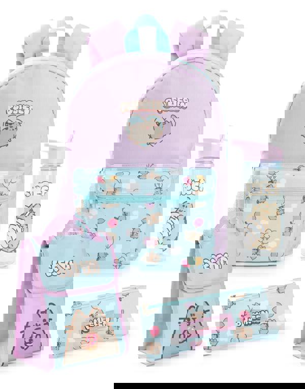 Pusheen Girls Purple Printed 4 Piece Backpack Set (One Size)