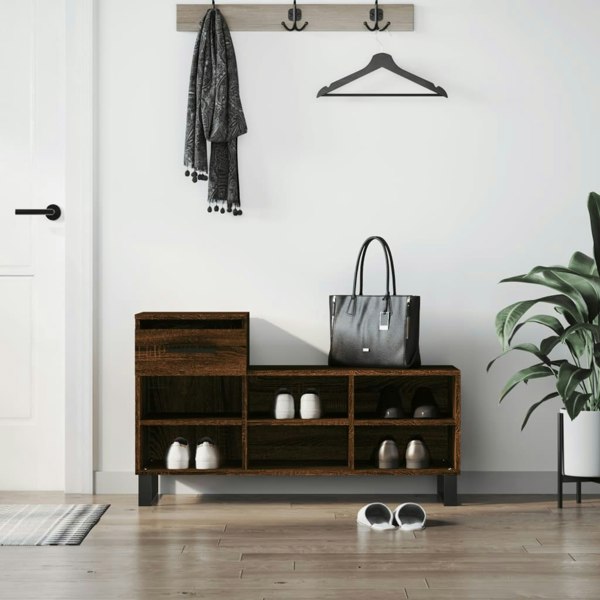 Berkfield Shoe Cabinet Brown Oak 102x36x60 cm Engineered Wood