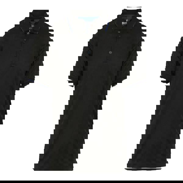 Regatta Professional Mens Short-Sleeved Polo Shirt - Black/New Royal - 