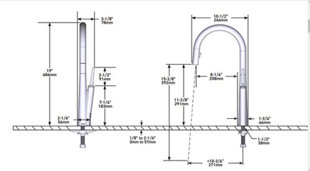 Riobel Solstice Mixer with Pull Down Spray Brushed Gold Kitchen Tap