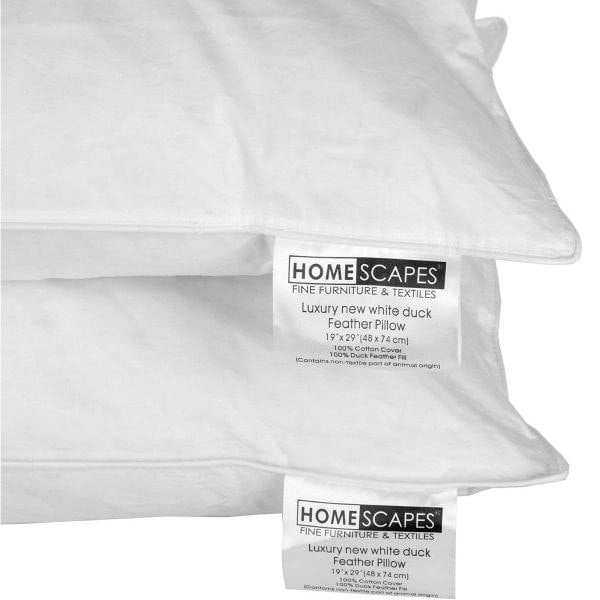 HOMESCAPES Duck Feather Pillow x 4