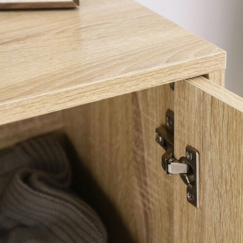Wyld Haus Mizi Liri Natural Oak Wood 2 Tier Storage Cabinet With Chevron Pattern