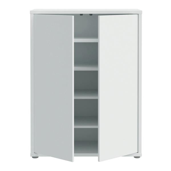 Furniture To Go Alice Springs Shoe Cabinet with 2 Doors Push-to-Open in Light Grey