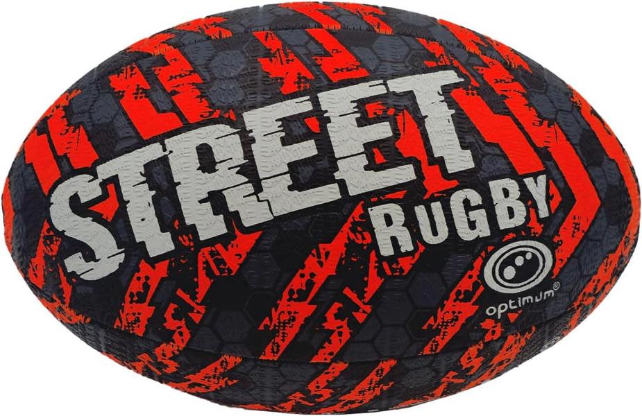 Street Rugby Ball – Black/Orange, Midi - Optimum