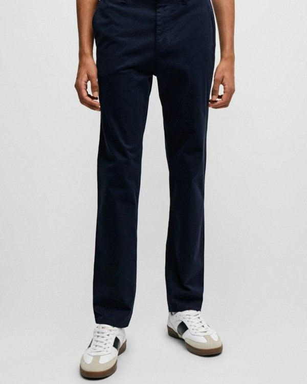 BOSS Orange BOSS Orange Mens Tapered-Fit Chinos in Stretch-Cotton Satin NOS