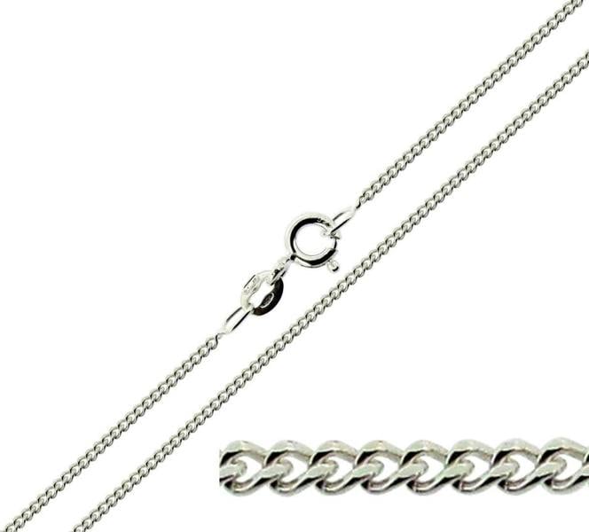 9ct White Gold 1.6mm Diamond Cut Curb Chain - Love Silver Jewellery