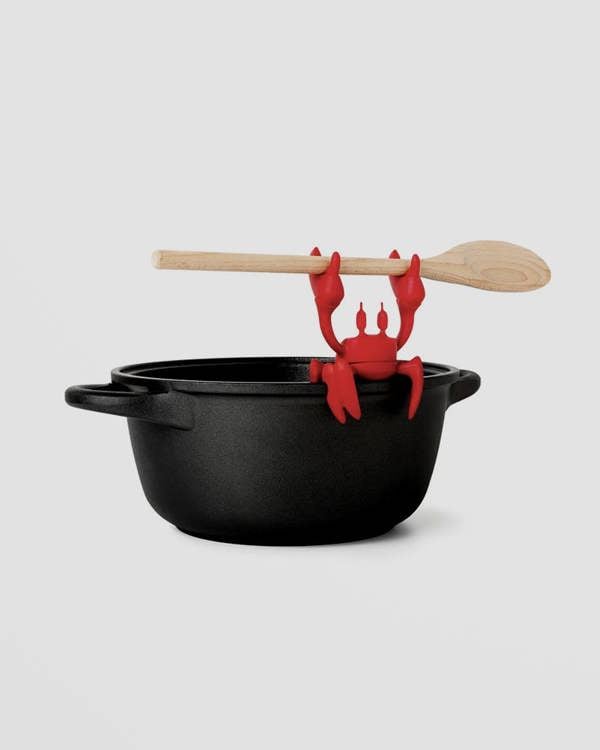 Kitchen Spoon Holder - Crabby Silicone in Radiant Red