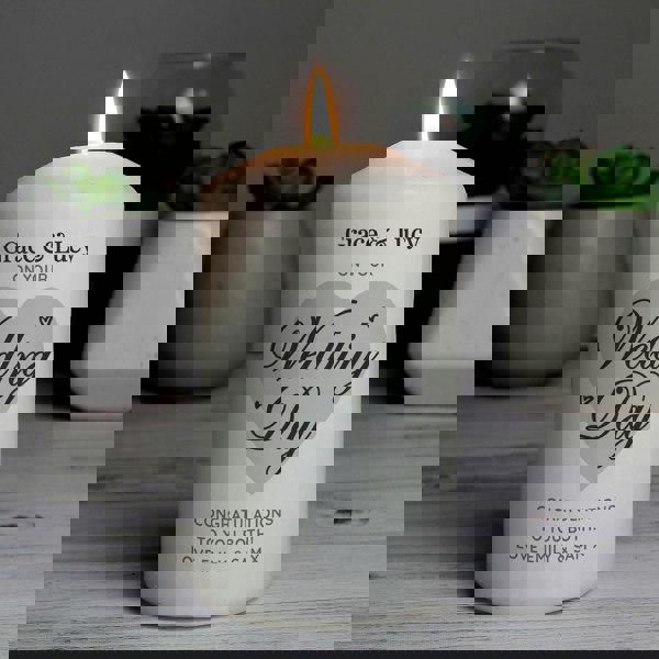 Personalised Memento Company Personalised On Your Wedding Day Pillar Candle