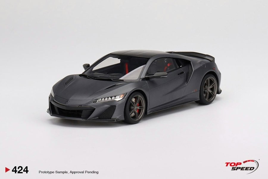 TSM Acura NSX Type S 2022 Gotham Grey Matte 1:18 Scale TSM TS0424