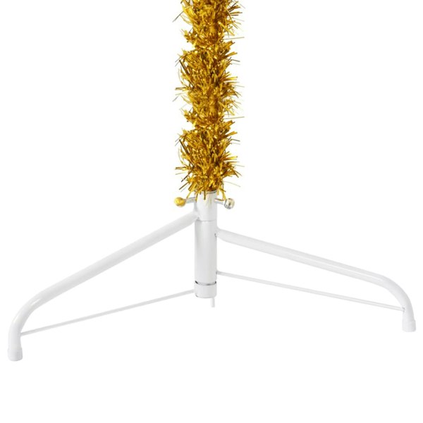 Berkfield Slim Artificial Half Christmas Tree with Stand Gold 120 cm