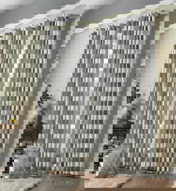 Luxury Living Reflect Jacquard Fully Lined Ready Made Ring Top Curtains