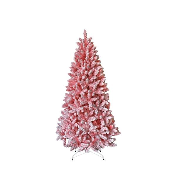 4ft to 8ft Pink Flocked Artificial Christmas Trees with 308 Tips and Snow Effect image 1