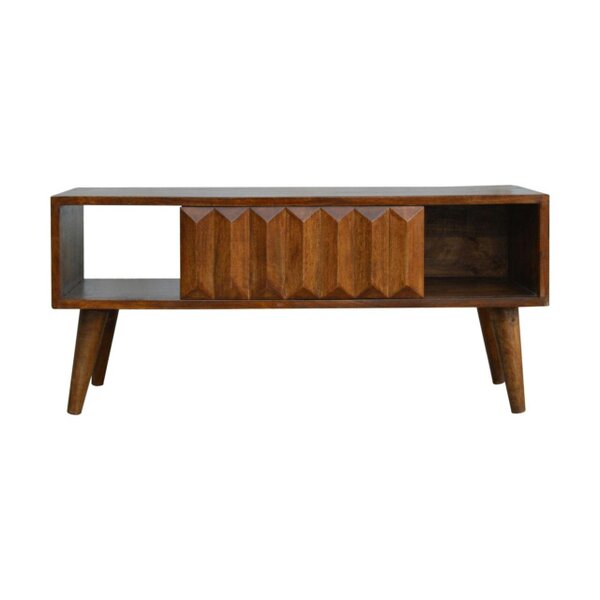 Wyld Haus Rimini Chestnut Mango Wood Sliding Door TV Media Unit