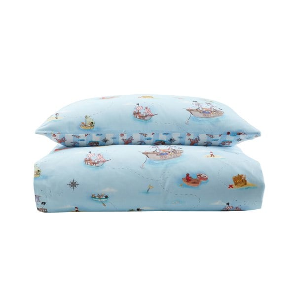 Belle & Boo Pirates Reversible Cotton Duvet Cover Set Blue