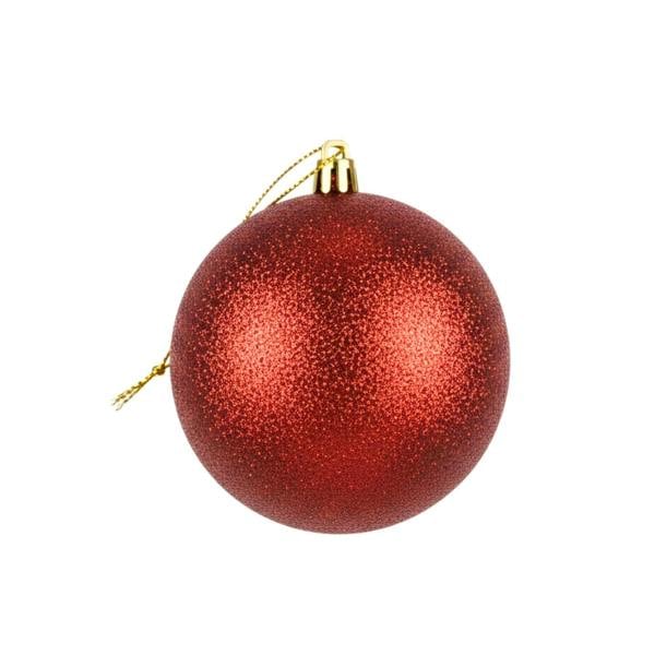20cm Dark Red Glitter Christmas Bauble for Tree and Home Décor, Lightweight PVC Hanging Ornament image 1