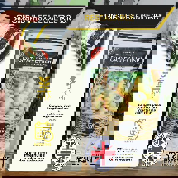 Bronte Heritage Potato Fertiliser 1kg – Organic, slow-release formula for stronger roots & larger tubers. Full-season feed with guide